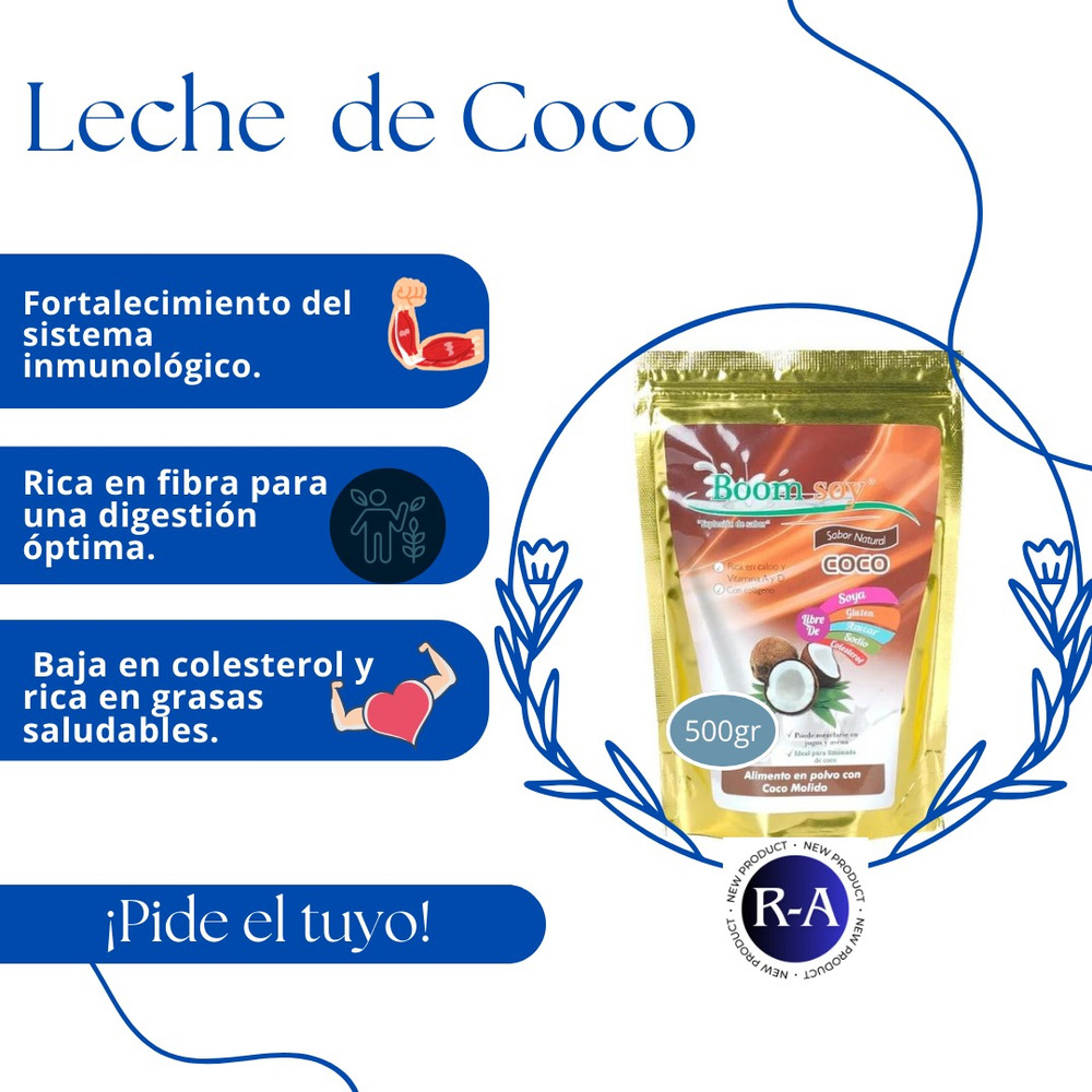 Leche Vegetal De Coco En Polvo Boomsoy 500gr - Imagen 3