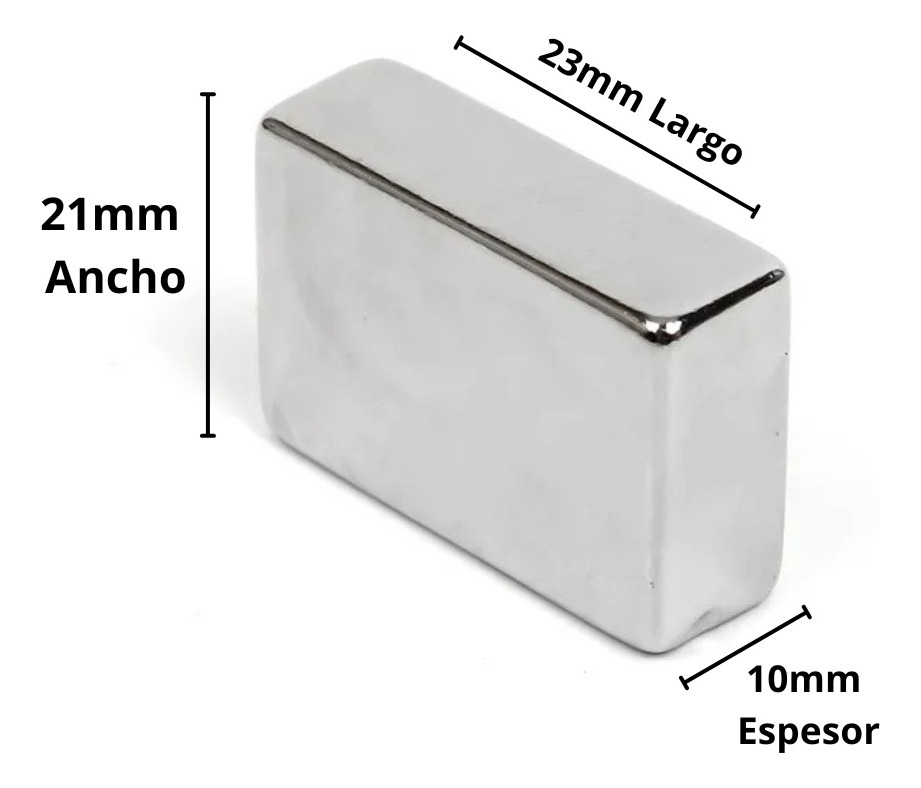 Un Iman Neodimio Rectangular 23mmx21mmx10mm N45 - Imagen 3