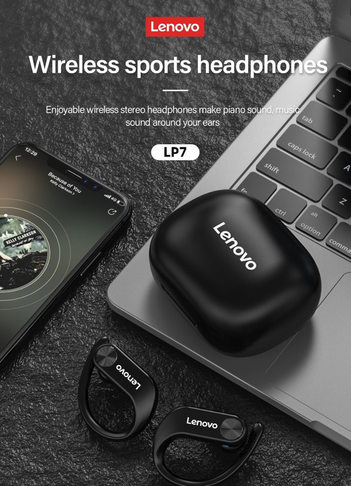 Audífonos Lenovo Lp7 Bluetooth Negro Livepods Negro - Imagen 8