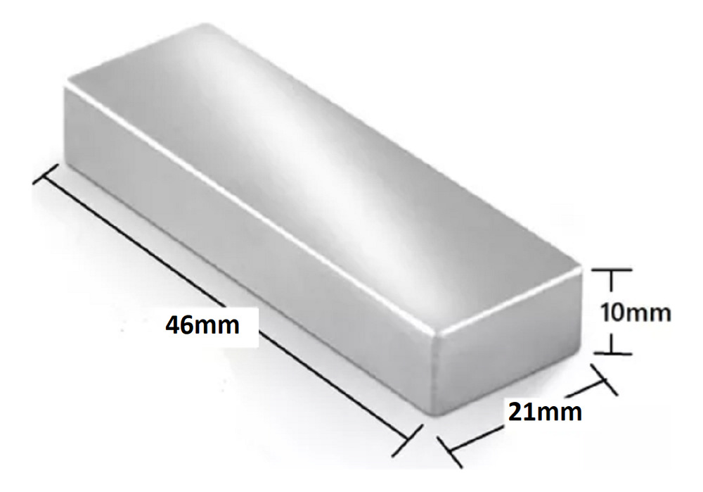 Un Iman Neodimio N52 Rectangular Potente 60mm X 40mm X 10mm - Imagen 3