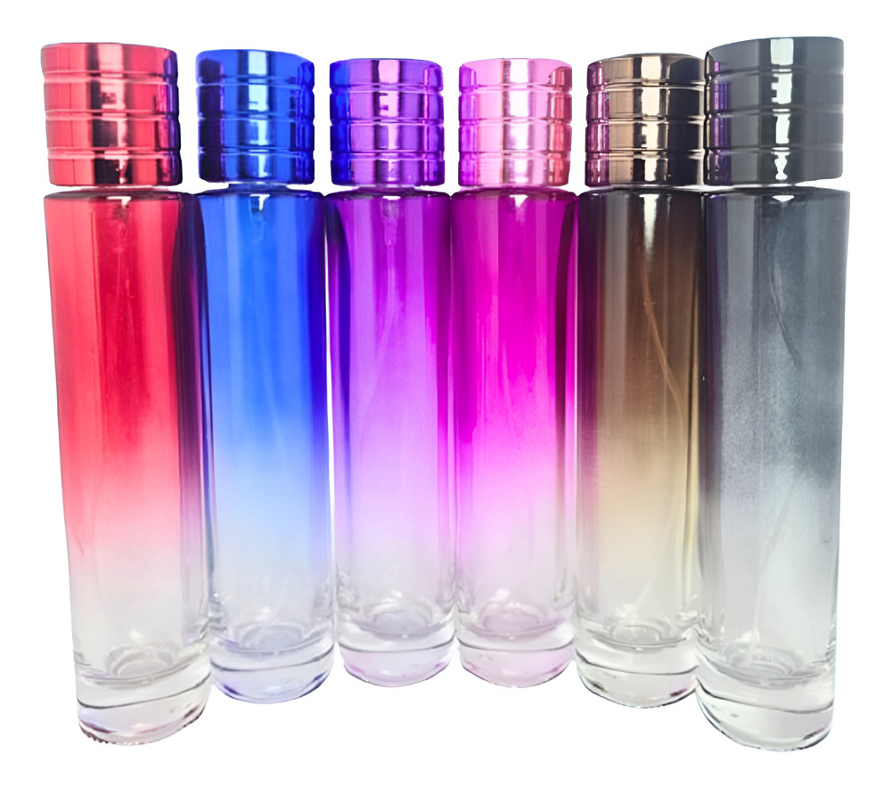 12 Envases Perfume Cilindro Lujo Color X 50 Ml