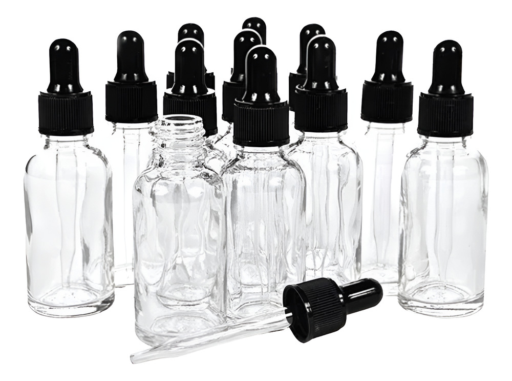 10 Frascos Gotero Vidrio Transparente Pipeta 50ml