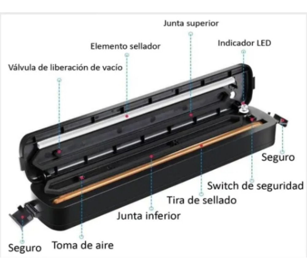 Maquina Selladora De Bolsas Al Vacio Empacadora Automatica 110v