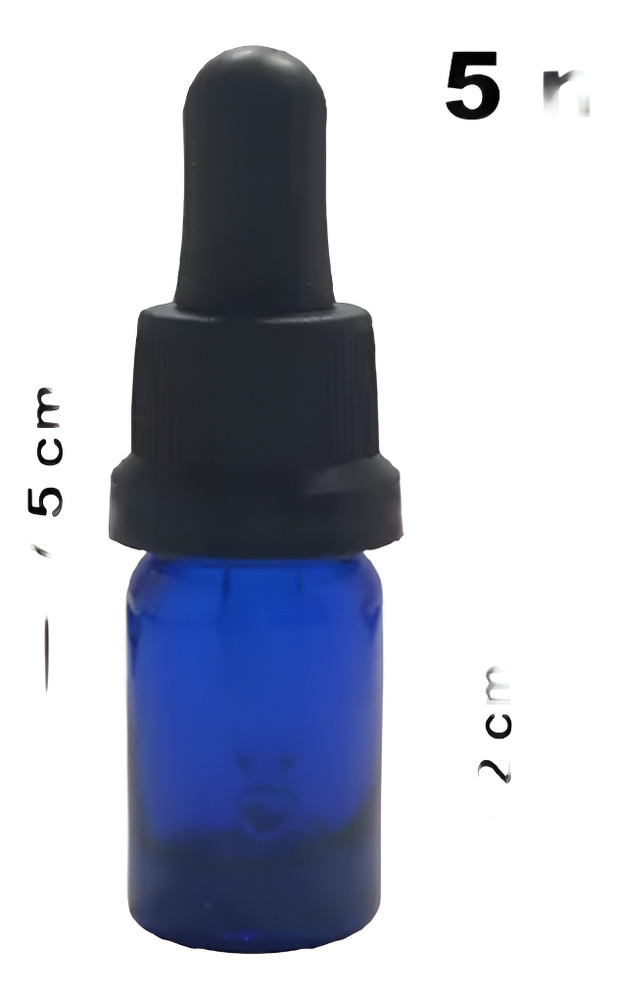 10 Frascos Gotero Vidrio Azul Pipeta 5ml - Imagen 3
