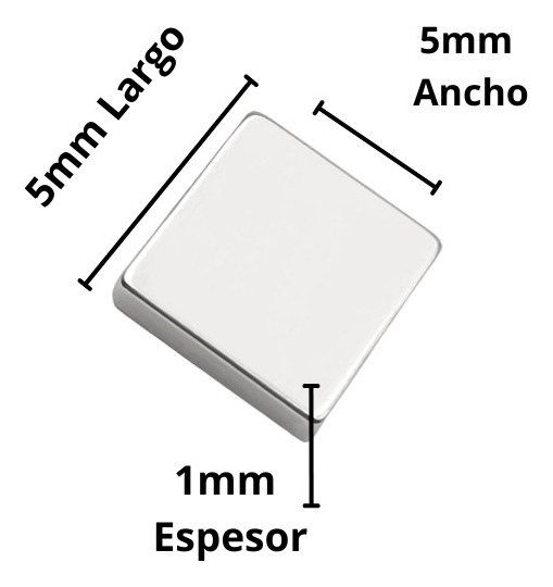 Set 120 Imanes Neodimio N45 Rectangular 5mmx5mmx1mm - Imagen 3