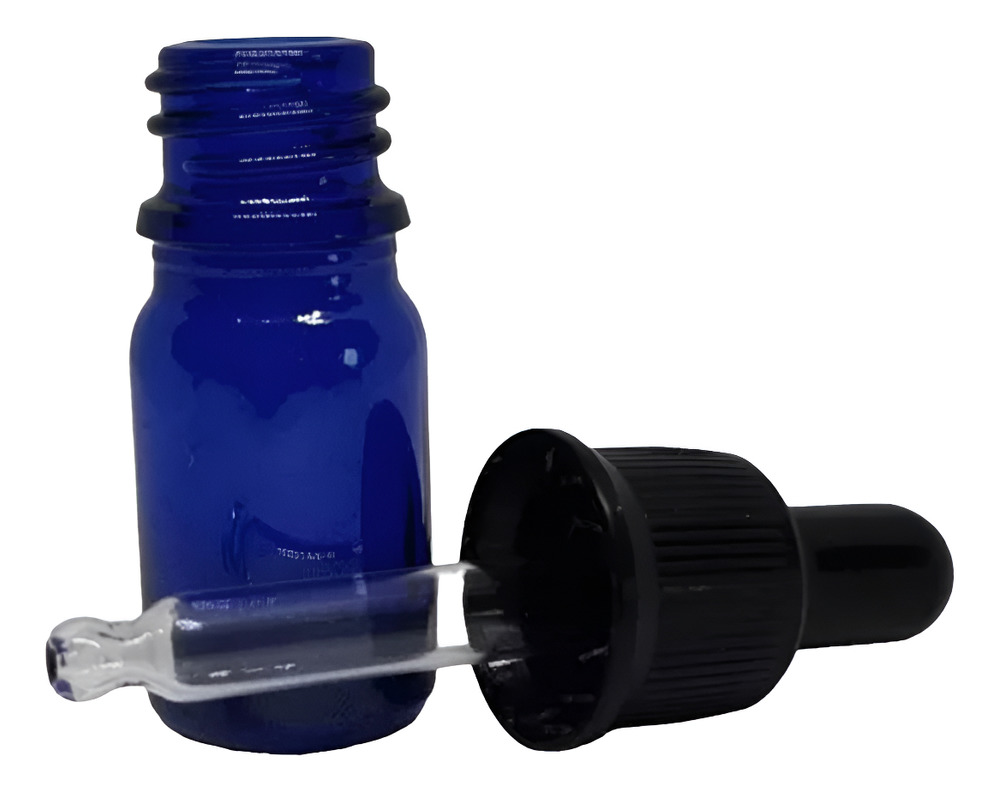 10 Frascos Gotero Vidrio Azul Pipeta 5ml - Imagen 4