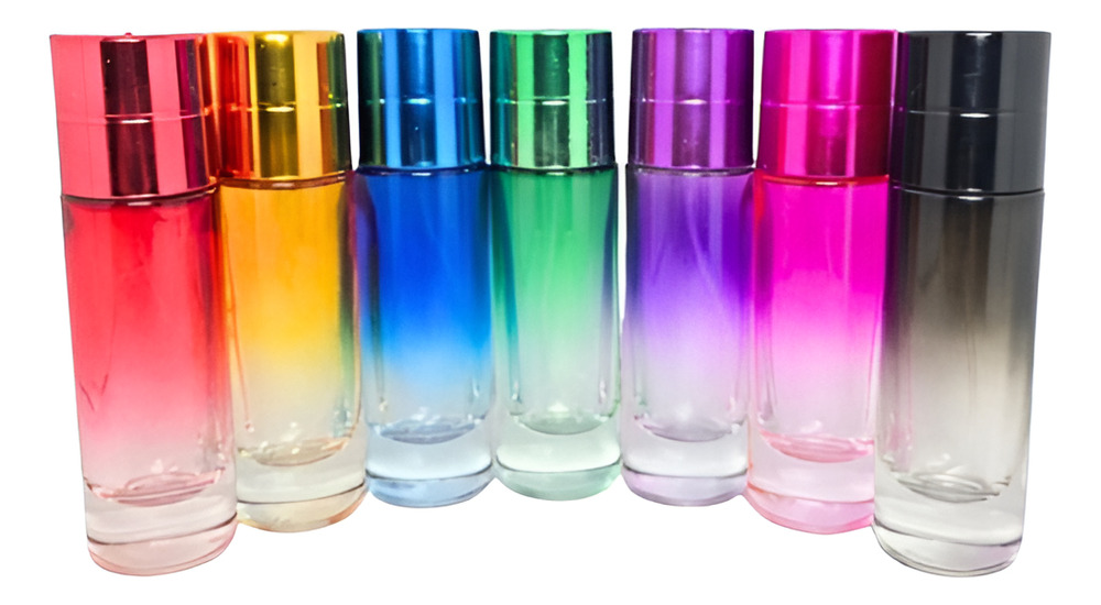 6 Envases Perfume Cilindro Lujo Color X 30 Ml