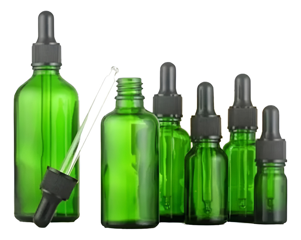 12 Frascos Gotero Vidrio Verde Pipeta 50ml - Imagen 3