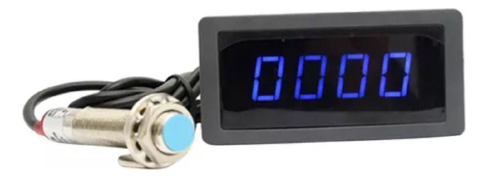 Medidor De Velocidad De Rpm Del Tacómetro Led De Luz Azul Azul Rectangular