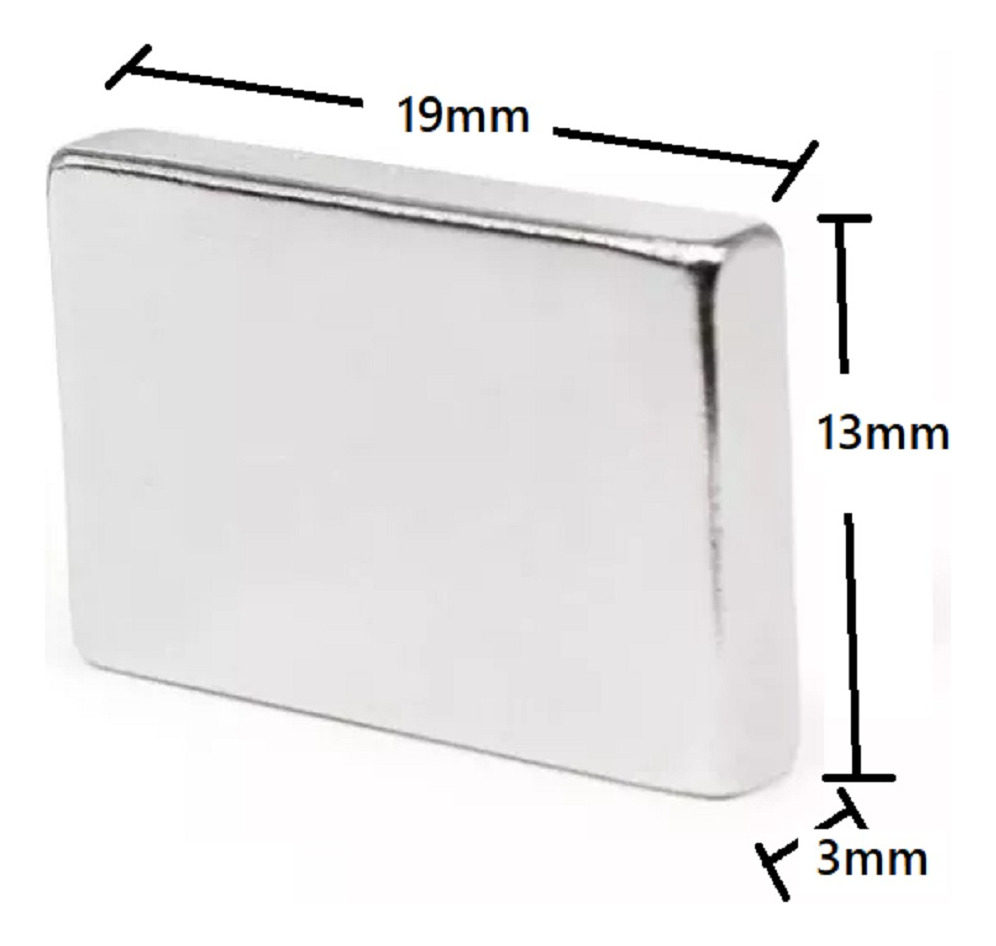 Iman Neodimio Potente 19 X 13 X 3 Mm Rectang X 20 Unidades - Imagen 3