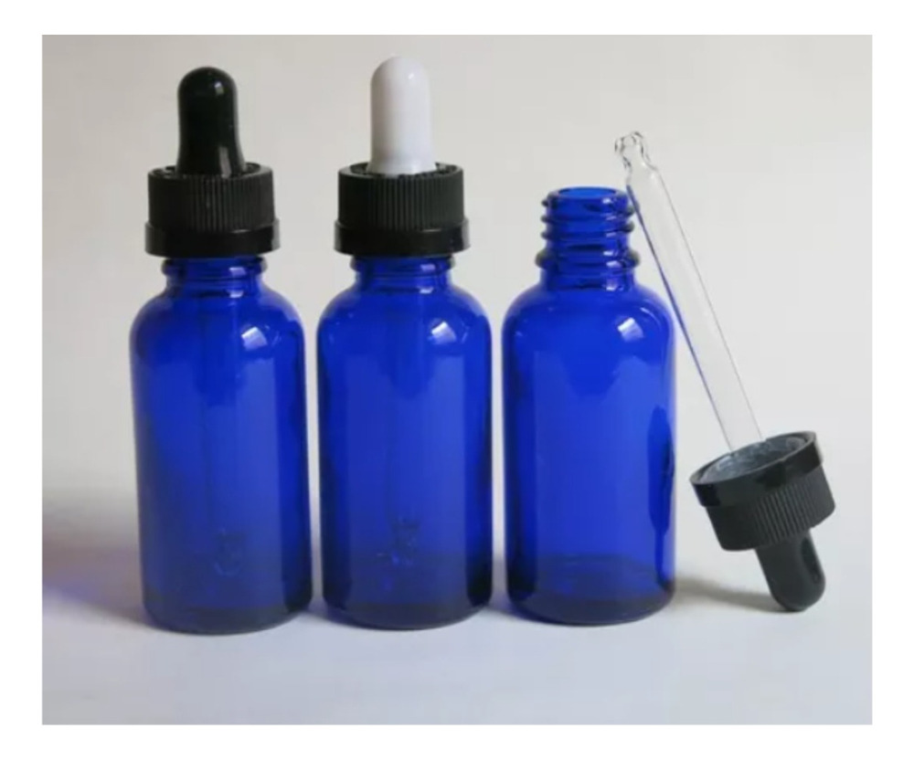 10 Frascos Gotero Vidrio Azul Pipeta 20ml - Imagen 3