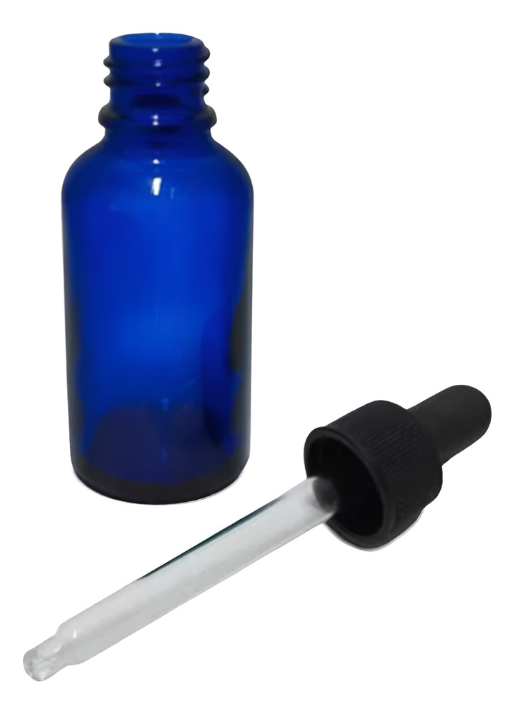 12 Frascos Gotero Vidrio Azul Pipeta 30ml