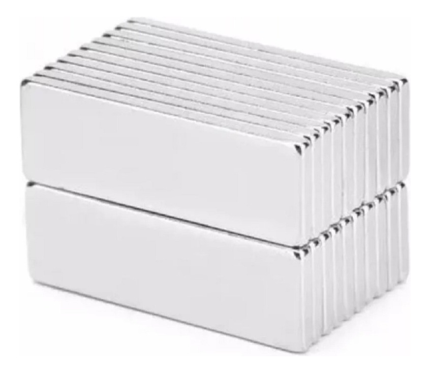 5 Imanes Neodimio N45 Rectangular Potente 35mm X 10mm X 2mm