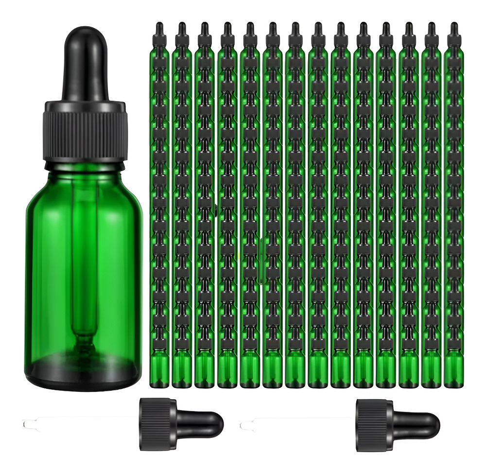 12 Frascos Gotero Vidrio Verde Pipeta 30ml