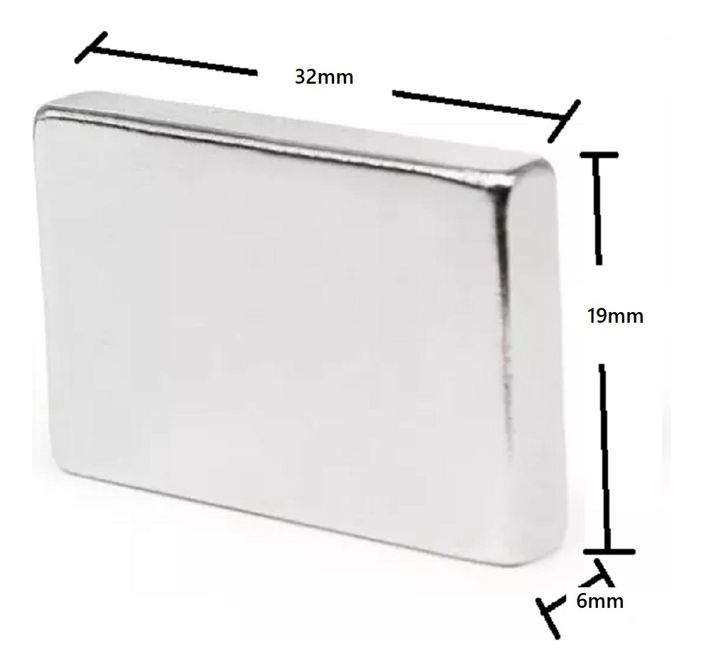 Iman Neodimio Potente 32 X 19 X 6 Mm Rectang X 10 Unidades - Imagen 3