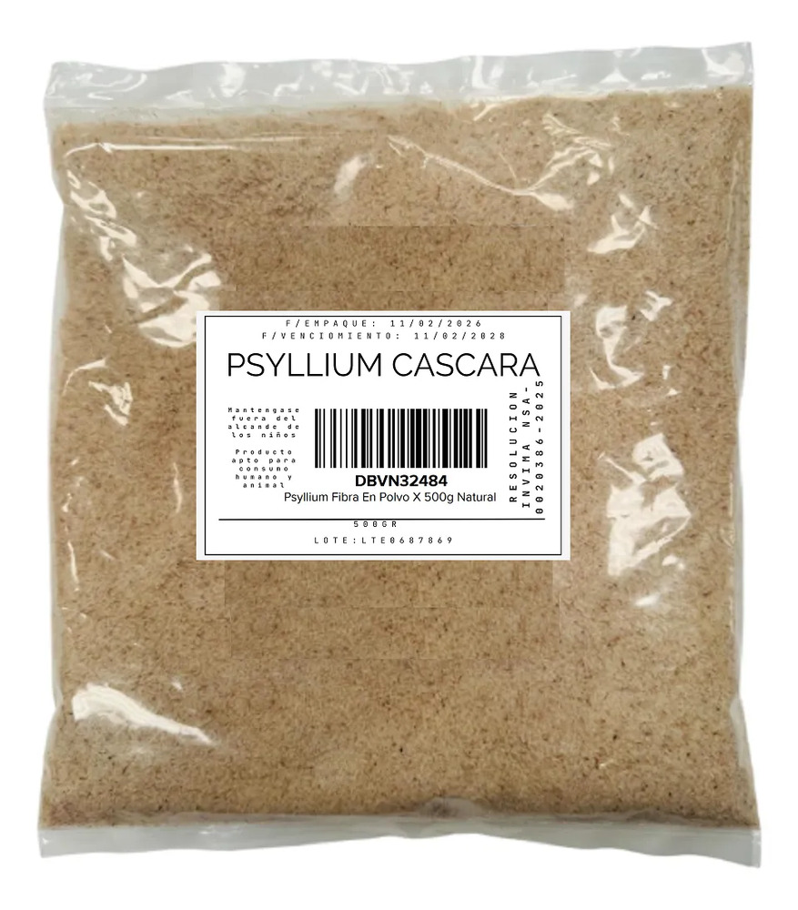 Psyllium Fibra En Polvo X 500g Natural - Imagen 3