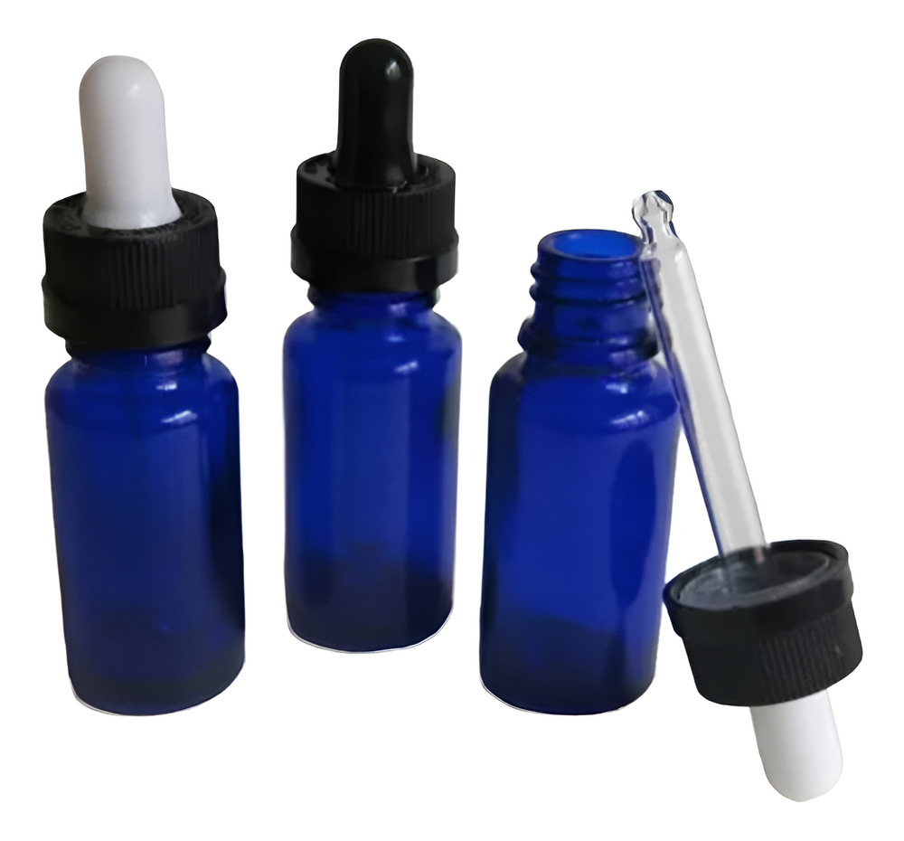 10 Frascos Gotero Vidrio Azul Pipeta 10ml - Imagen 3