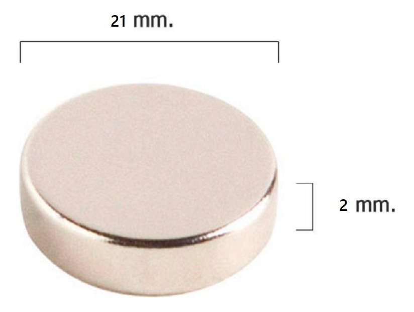 Iman Neodimio Potente 21 X 2 Mm Disco X 20 Unidades - Imagen 3