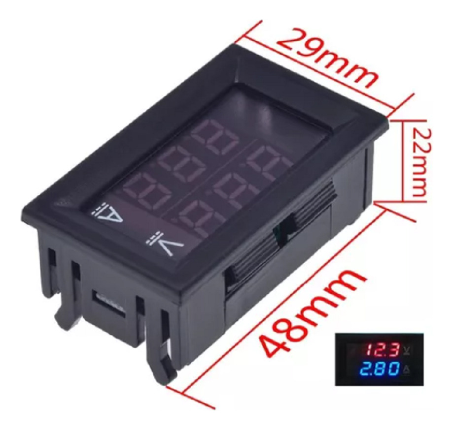 Voltímetro Digital Dc 0-100v 10a Display Voltaje Corriente - Imagen 3