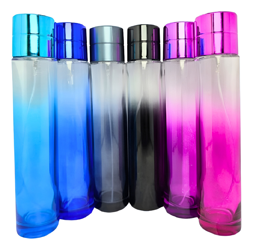 6 Envases Perfume Cilindro Lujo Color X 100 Ml