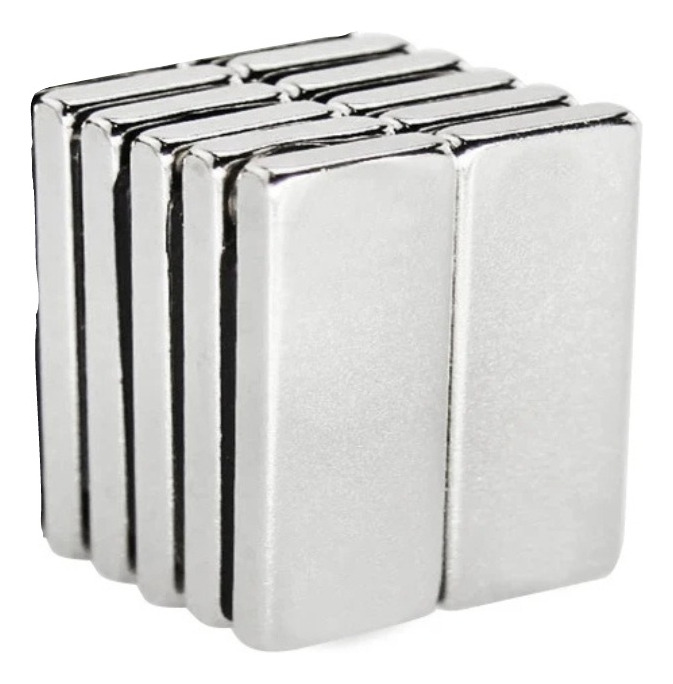 Set 10 Imanes Neodimio N45 32mmx10mmx2mm Rectangular