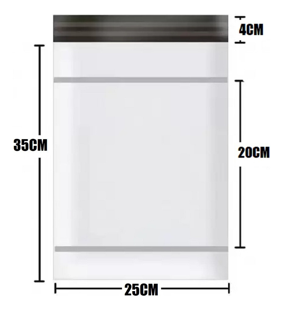100 Bolsas De Seguridad 25cm X 35cm Con Portaguía Mensajería Blanco Bolsa Seguridad - Imagen 3
