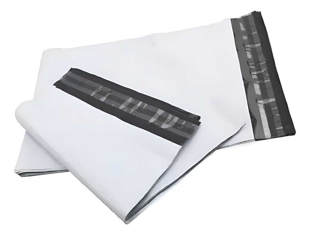 100 Bolsas De Seguridad 25cm X 35cm Con Portaguía Mensajería Blanco Bolsa Seguridad