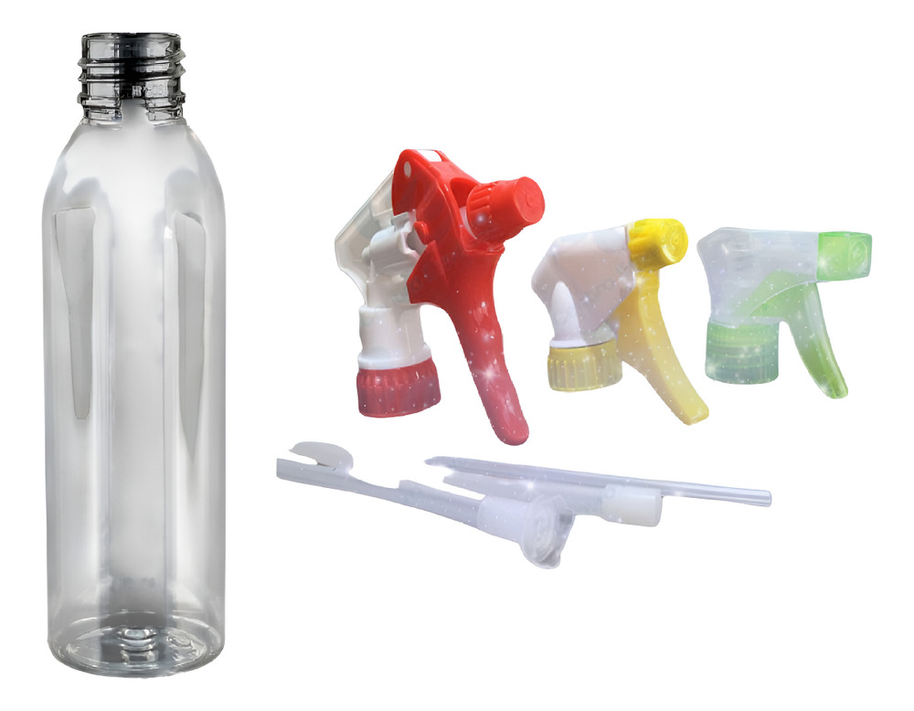 Pack 8 Envases Pet 1000ml Tapa Pistola 28mm