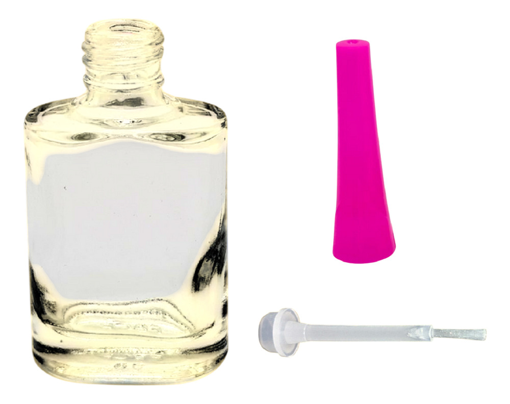 15 Frascos Esmalteros De Vidrio Oblong 12ml + Tapas + Pincel