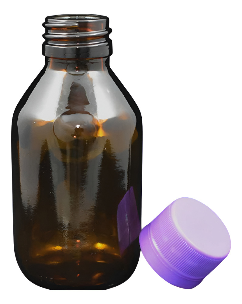 42 Frascos Vidrio Farmaceutico 180ml Ambar + Tapa 28mm +sub