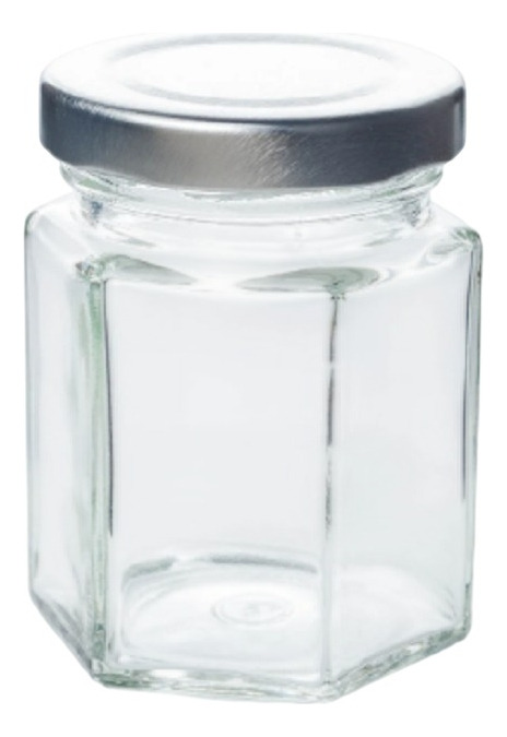 6 Frascos De Vidrio Hexagonal 110ml Conservas Velas + Tapa - Imagen 3