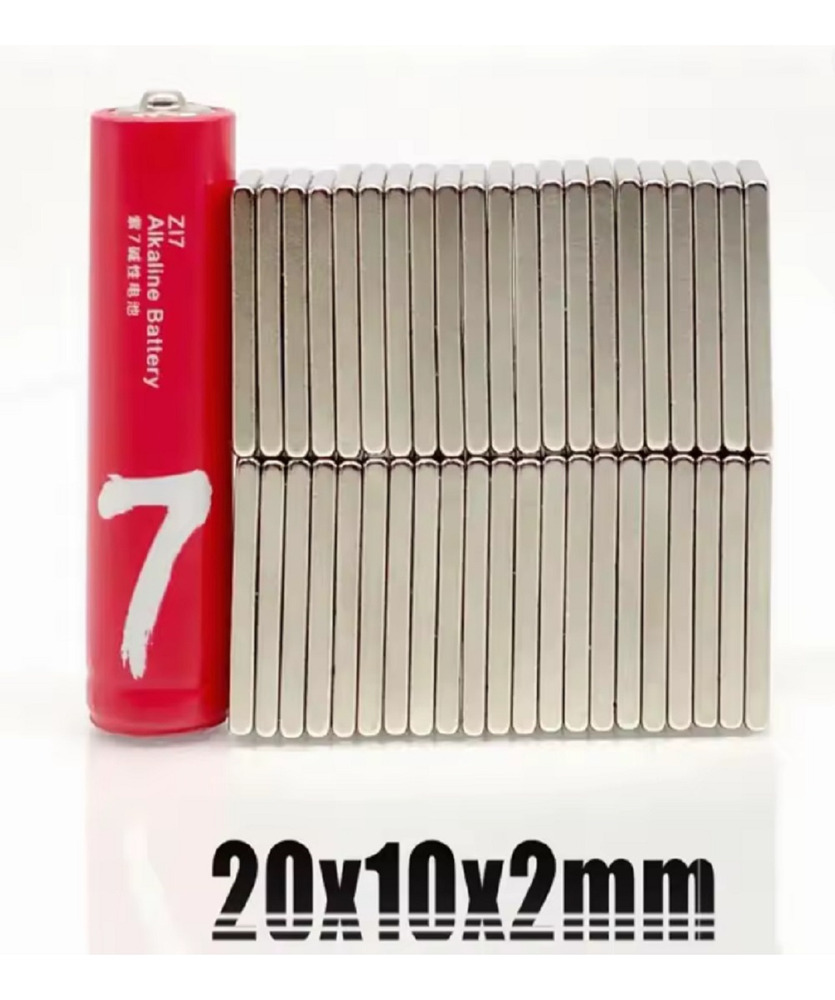 10 Imanes Neodimio Bloque 20mm X 10mm X 2mm N45 - Imagen 4