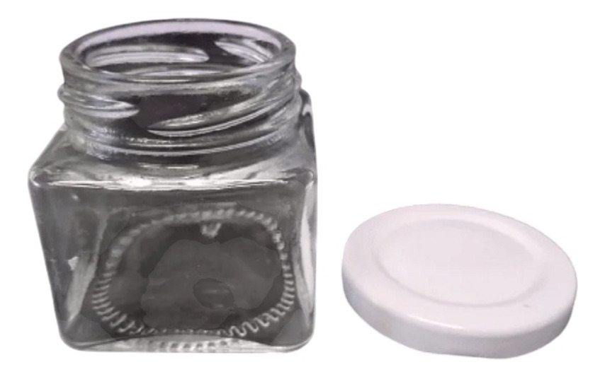 8 Frascos De Vidrio Cuadrado 80ml Conservas Velas + Tapa - Imagen 3