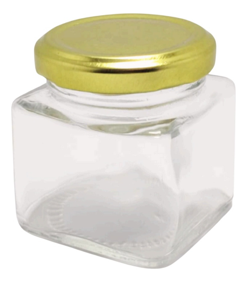 8 Frascos De Vidrio Cuadrado 80ml Conservas Velas + Tapa