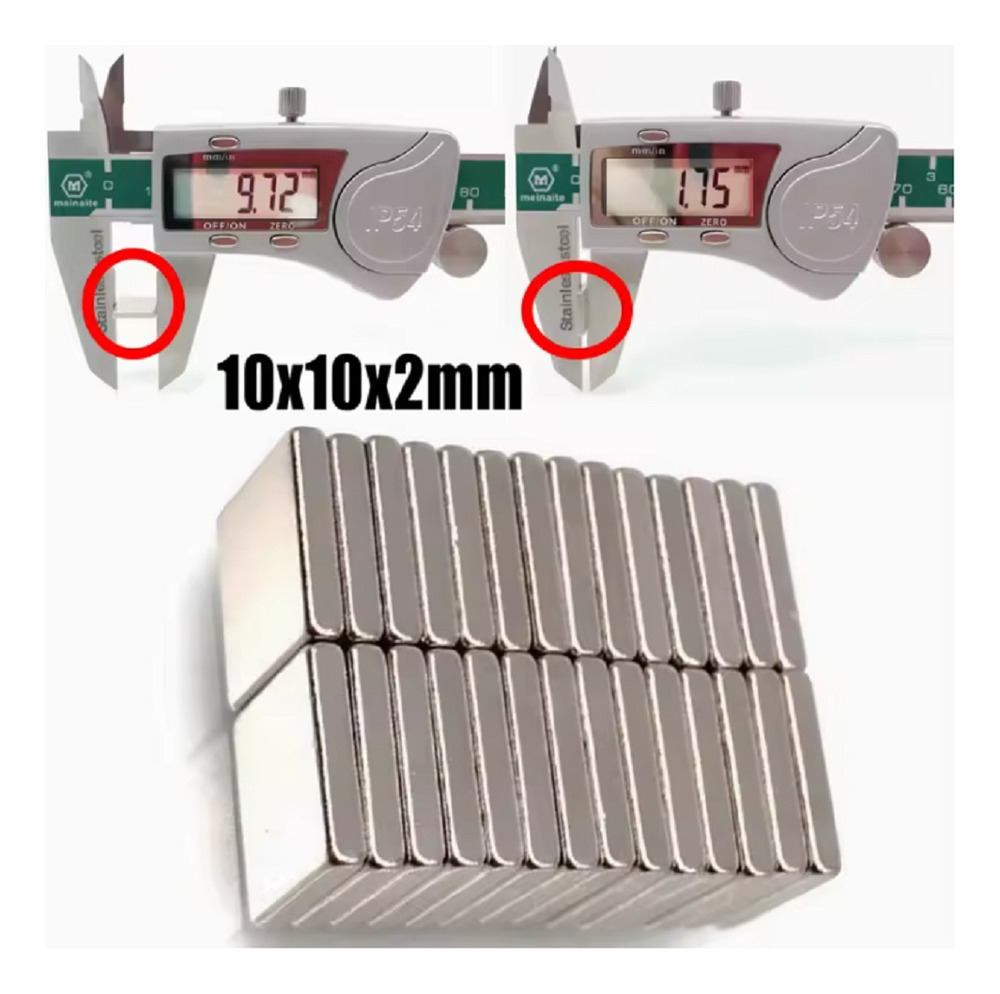 25 Imanes Neodimio Bloque 10mm X 10mm X 2mm N45 - Imagen 4