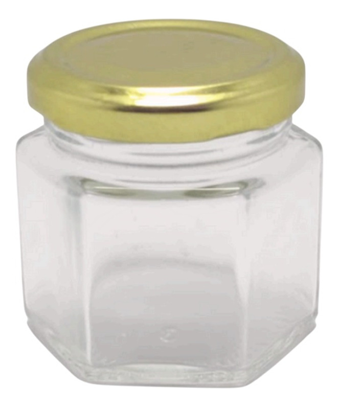 16 Frascos De Vidrio Hexagonal 50ml Conservas Velas + Tapa