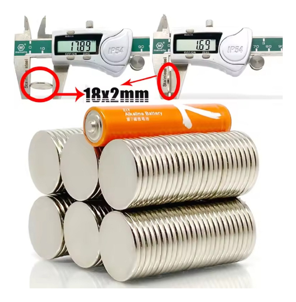 10 Imanes Neodimio Disco 18mm X 2mm N45 - Imagen 4