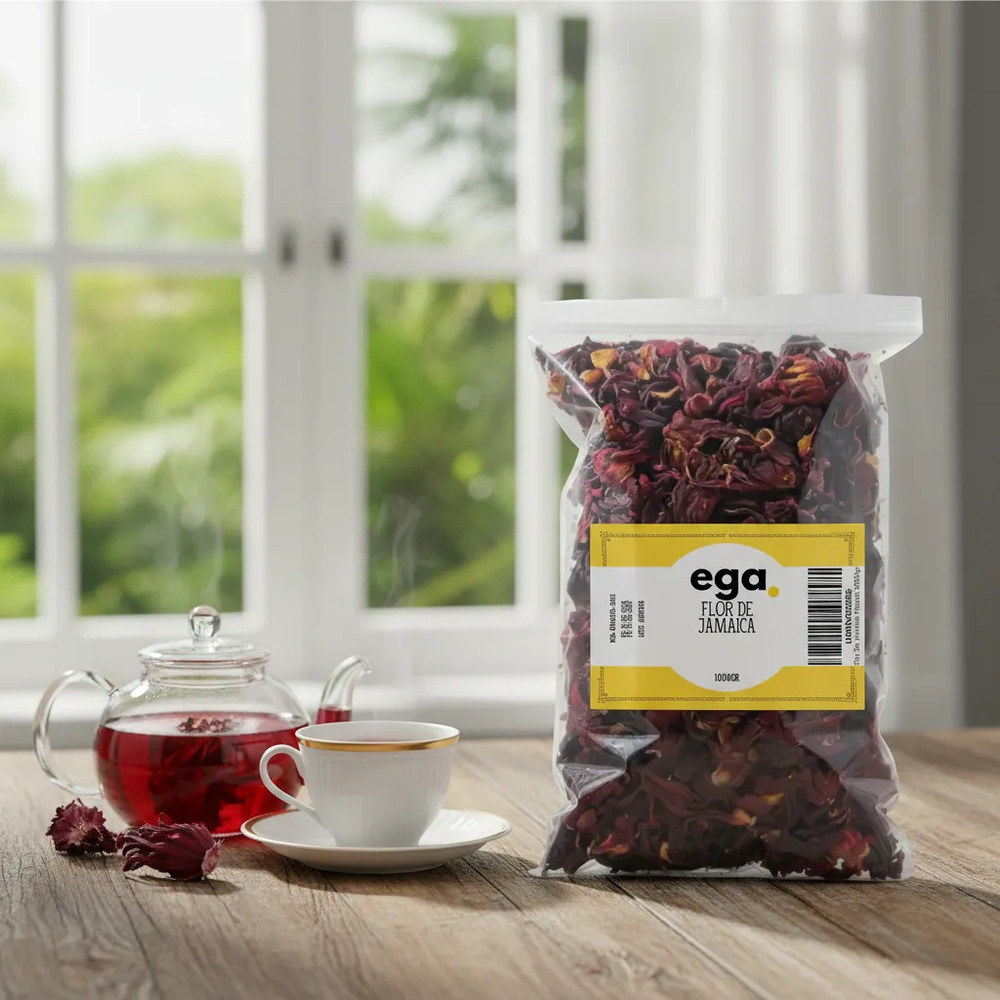 Té Flor De Jamaica Ega En Pétalos 1 Kg Sabor Natural - Imagen 7