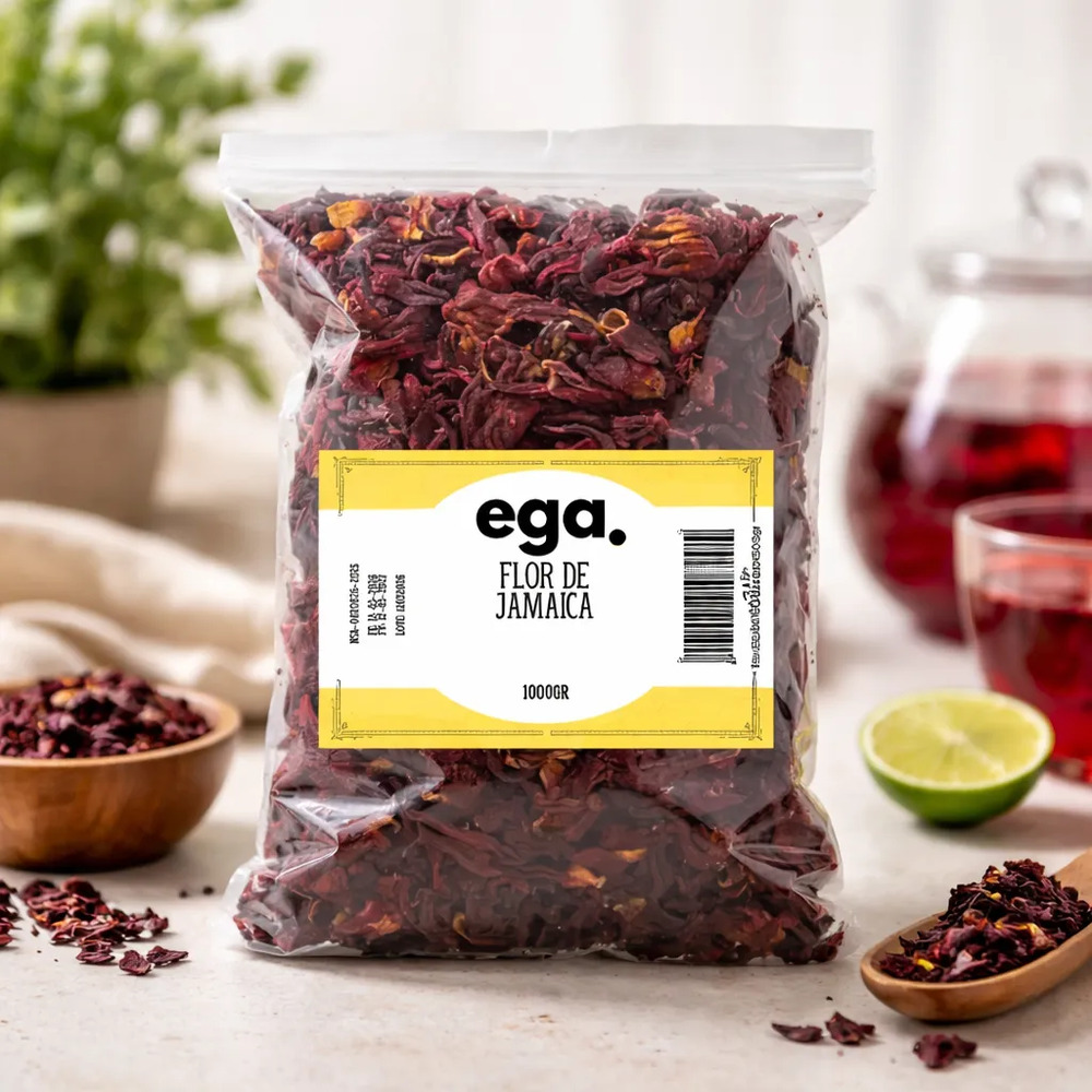 Té Flor De Jamaica Ega En Pétalos 1 Kg Sabor Natural - Imagen 4